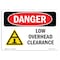 Signmission Safety Sign, OSHA Danger, 7" Height, Low Overhead Clearance, Landscape OS-DS-D-710-L-2477 - alternate 1